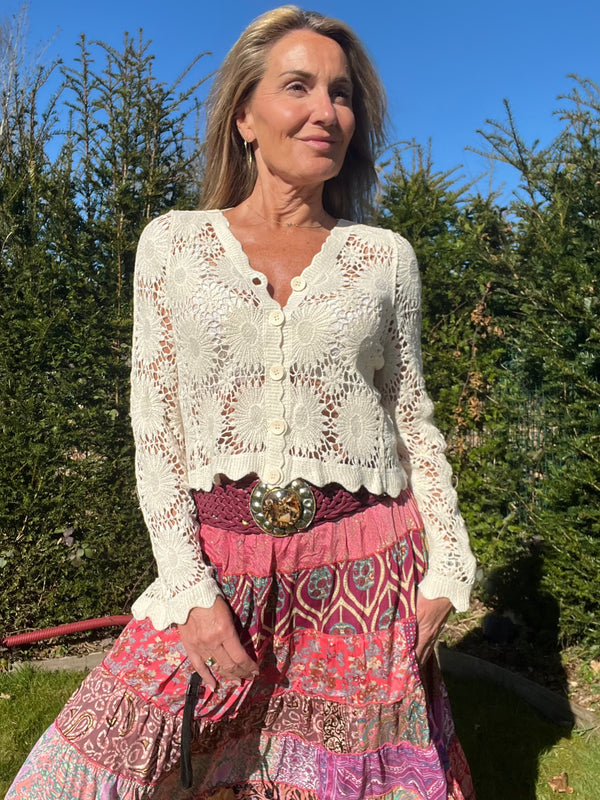 Gilet Crochet Maya beige